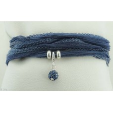 Blue glitter ball with silk bracelet/necklace Blue glitter ball with silk bracelet/necklace